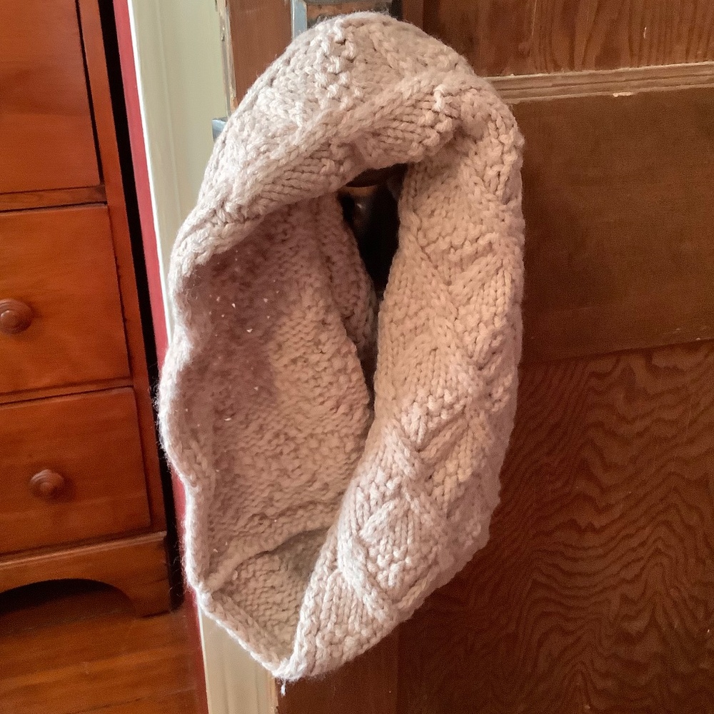 Beige Pink Mauve Infinity Scarf